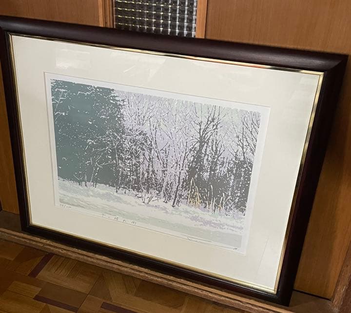 世界に愛された版画家☆本間武男　「雪の晴れ間」