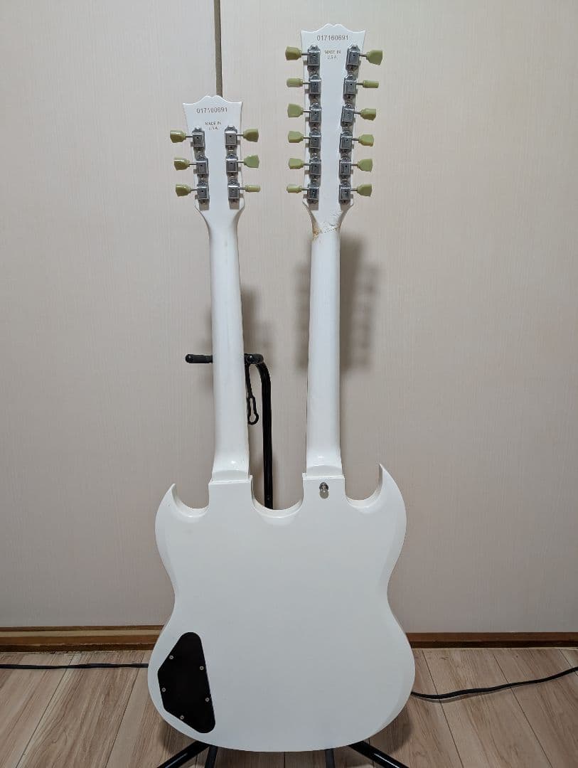 Non Gibson ダブルネックギター ホワイト