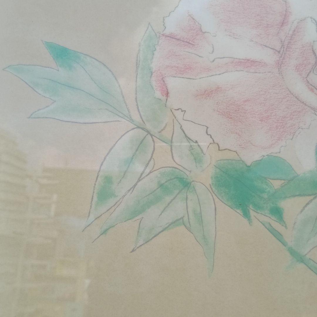 3657）奥村土牛　牡丹素描　リトグラフ