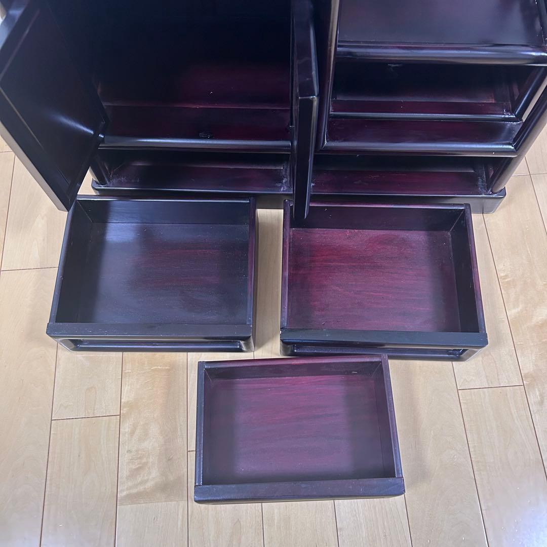 茶棚 茶箪笥 昭和レトロ 古家具 飾棚 古民家　松模様　松文様　吉祥文様