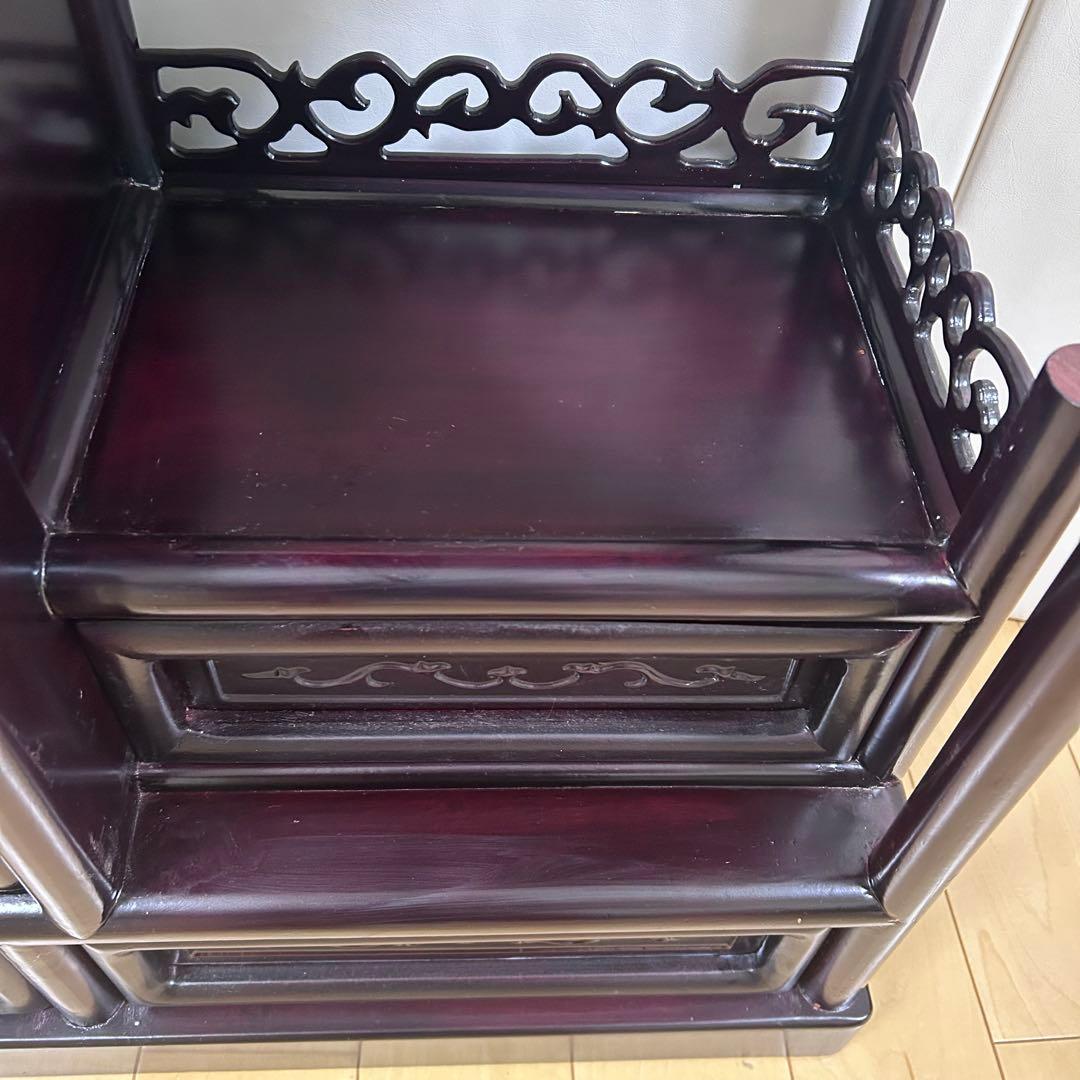 茶棚 茶箪笥 昭和レトロ 古家具 飾棚 古民家　松模様　松文様　吉祥文様