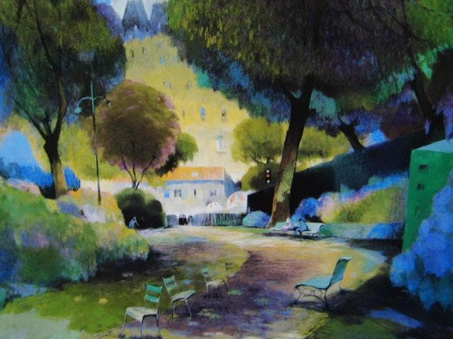 尾崎幸雄、ダンフェルロシュロの小公園、希少な画集より