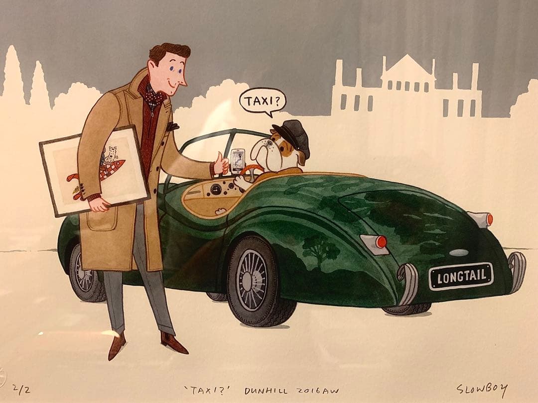 Mr. Slowboy dunhill額装ジグレーイラスト限定2点シリアルNo2