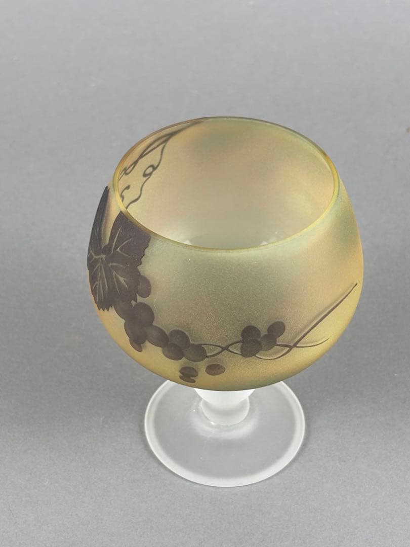 中野良広　色付き　ブランデーグラス　酒器　工芸ガラス