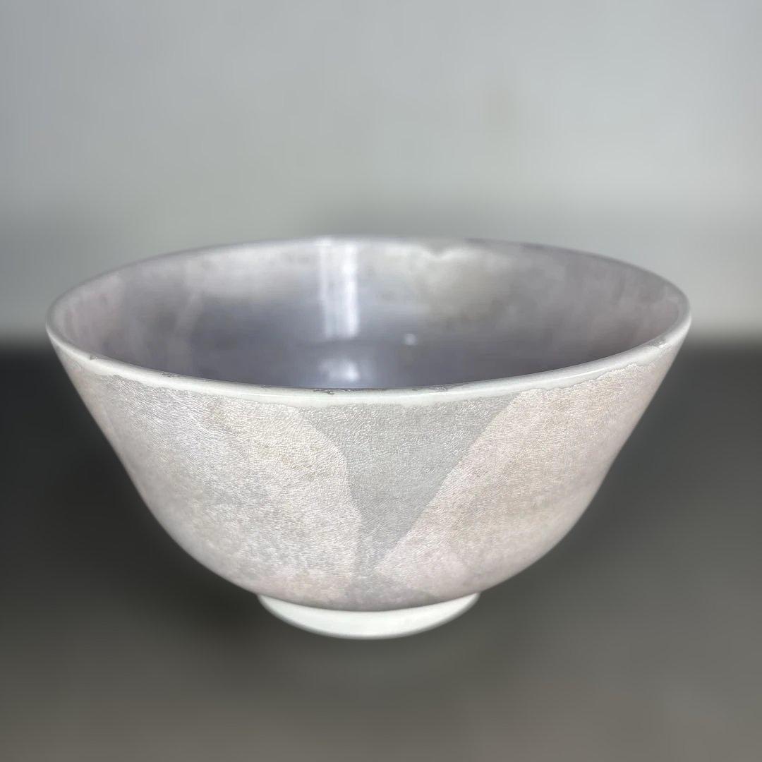 【人間国宝】 中田一於 本人作 淡桜 釉裏銀彩 茶碗 茶道具 美術品