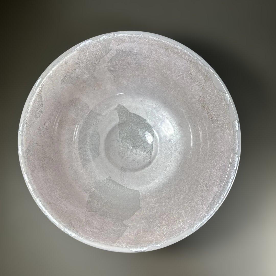 【人間国宝】 中田一於 本人作 淡桜 釉裏銀彩 茶碗 茶道具 美術品