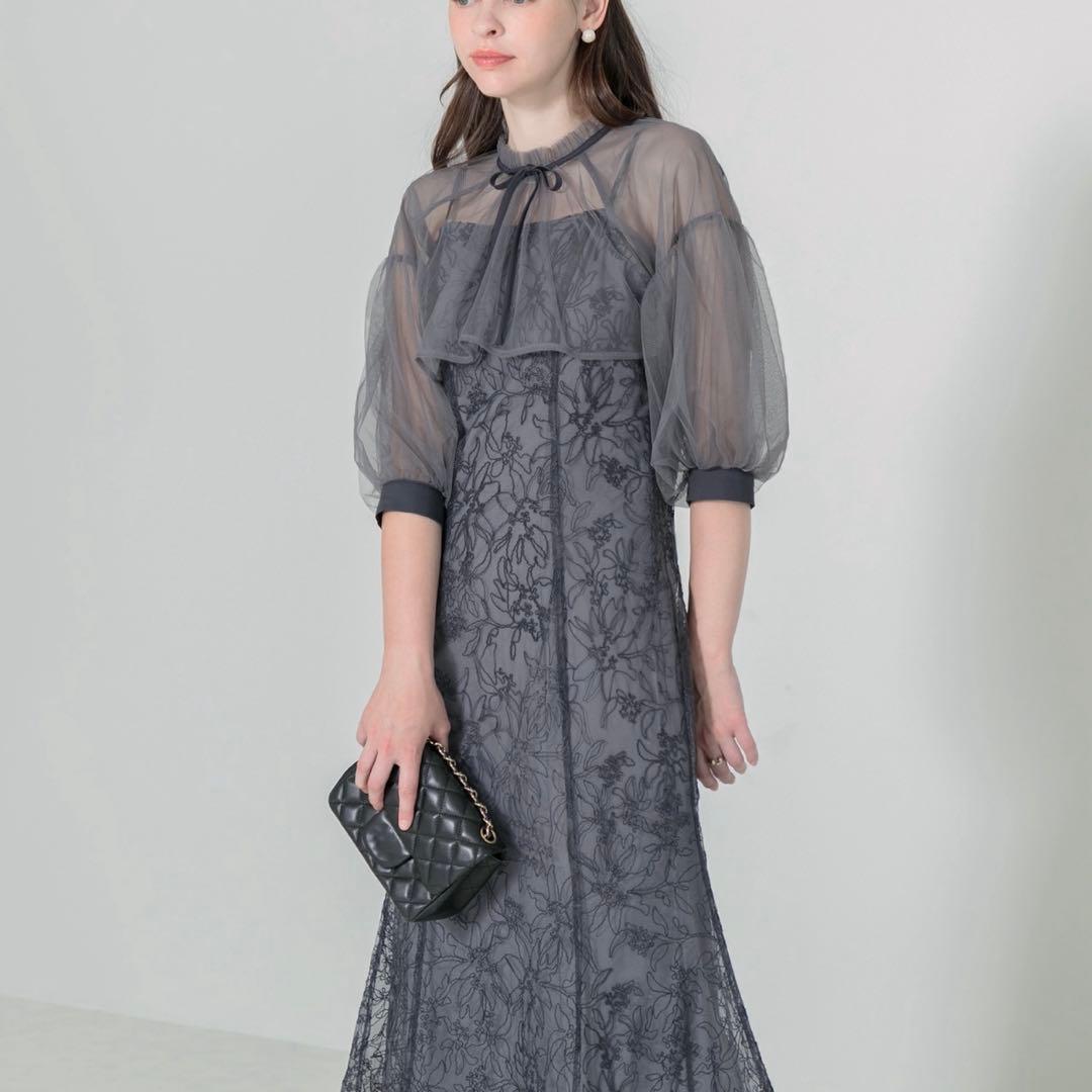 Leja リボンシアーボレロレースマーメイドワンピースドレス