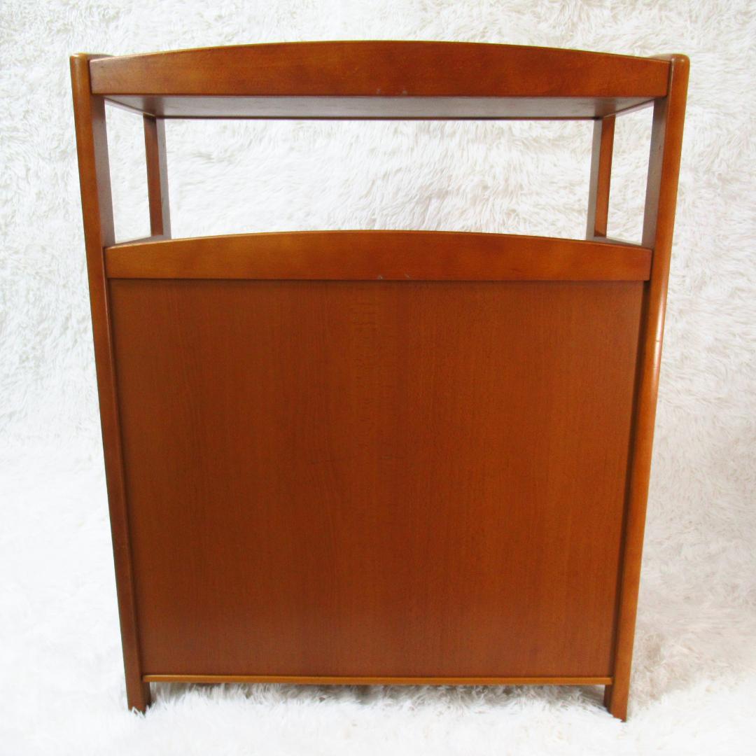 カリモク家具 ラタン キャビネット 電話代 棚 昭和レトロ オールドカリモク