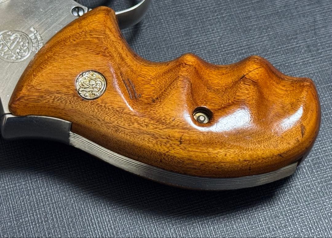 【実物】S&W社純正 ラウンドバット Kフレーム 木製グリップ オーバーサイズ