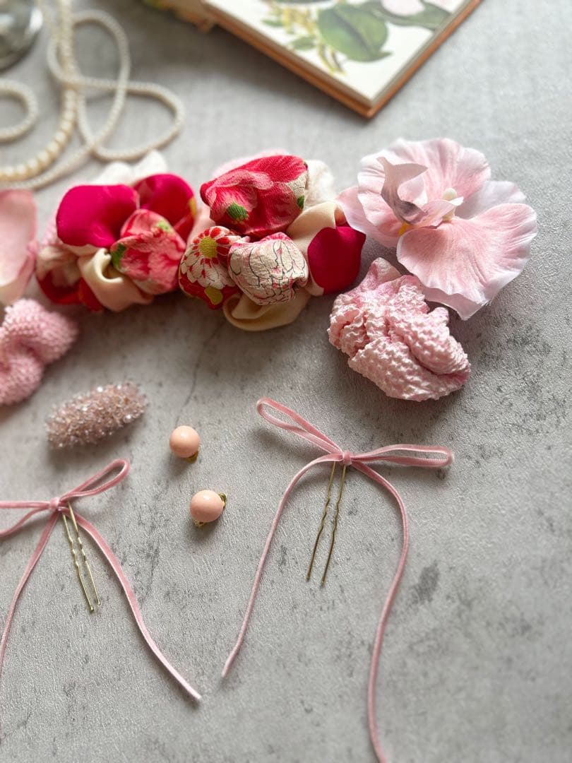 シ*ン様 七五三　七五三髪飾り　ヘッドドレス　着物髪飾り　リメイク髪飾り　045