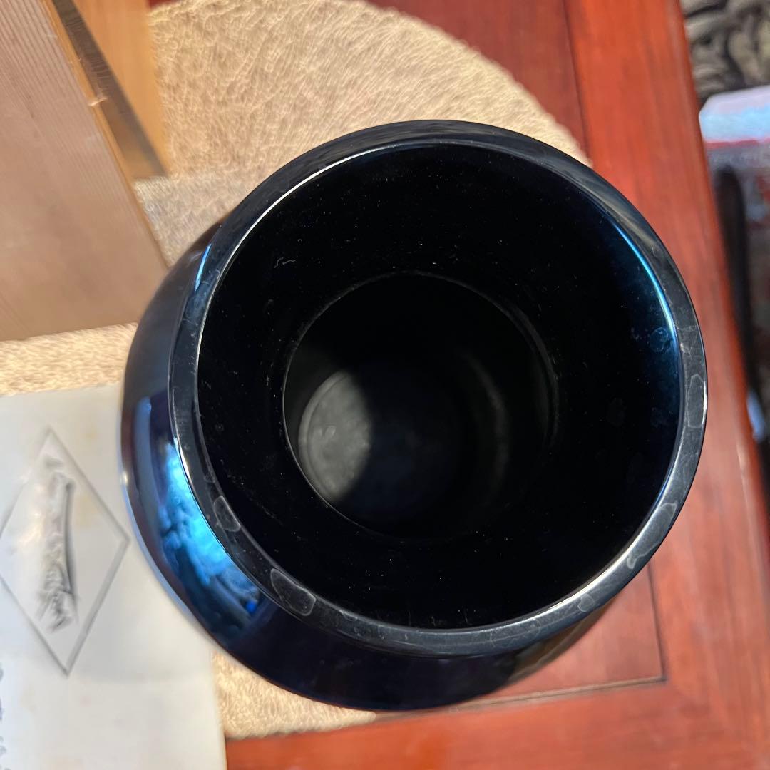 金剛石目塗漆器　無形文化財指定　鳥羽鐐一　硬忍　花瓶　漆器 漆美術 japan