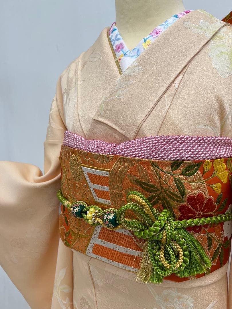 振り袖　フルセット　別誂長襦袢付　無地ぼかし　紋意匠　珍品　成人式　638