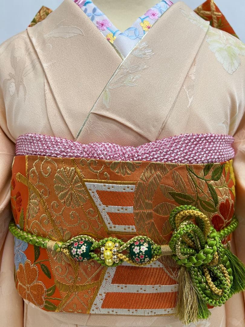 振り袖　フルセット　別誂長襦袢付　無地ぼかし　紋意匠　珍品　成人式　638