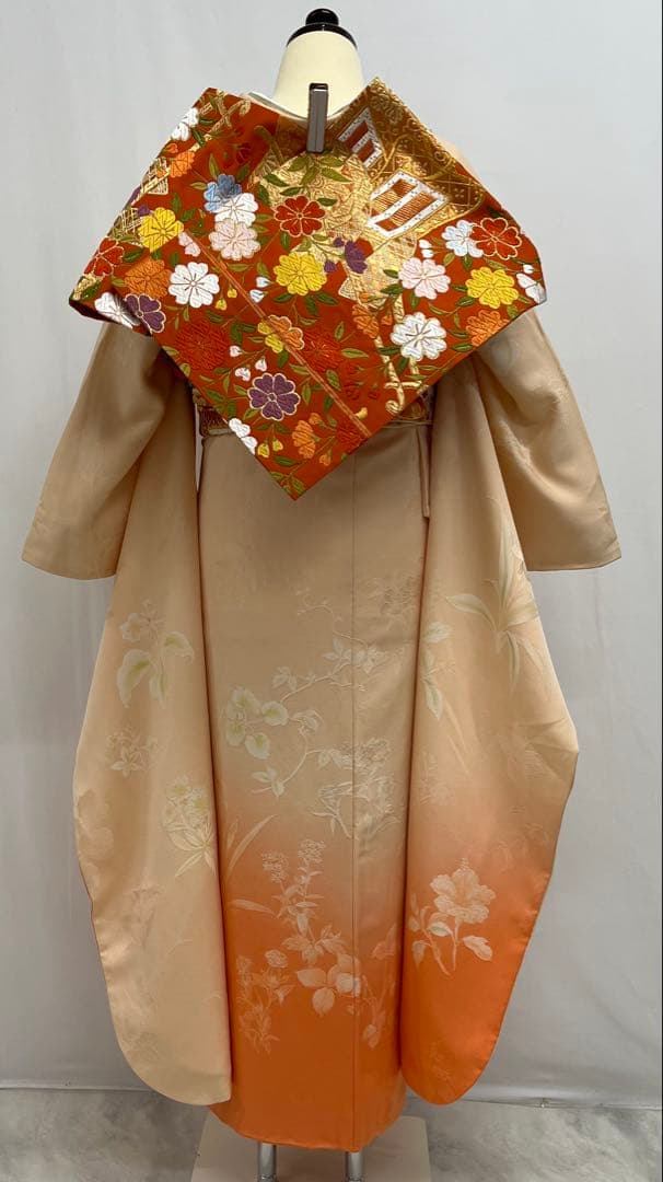 振り袖　フルセット　別誂長襦袢付　無地ぼかし　紋意匠　珍品　成人式　638