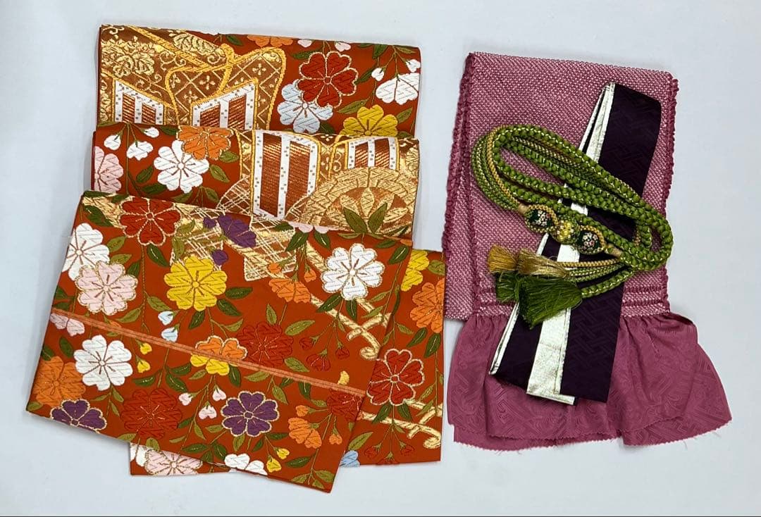 振り袖　フルセット　別誂長襦袢付　無地ぼかし　紋意匠　珍品　成人式　638