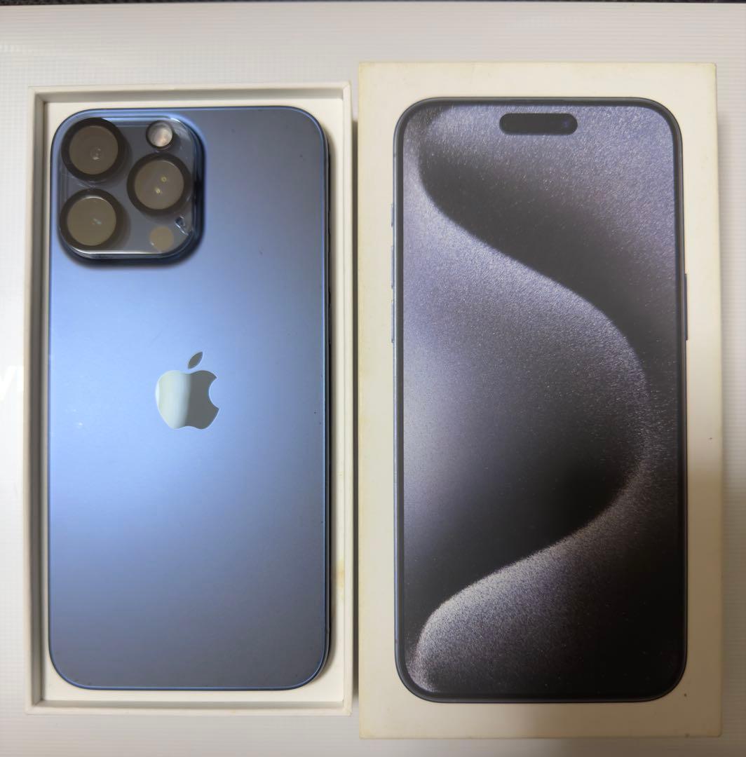 iPhone 15 Pro Max 256GB ブルーチタン バッテリー 83%