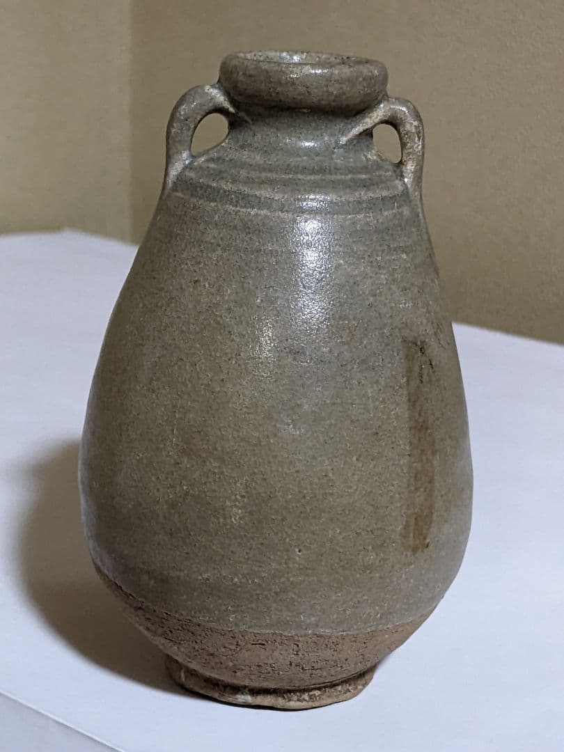 ♦中国 古玩 古陶磁 青磁 双耳 瓶 小壺 骨董品 アンティーク コレクション