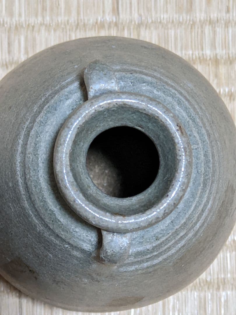 ♦中国 古玩 古陶磁 青磁 双耳 瓶 小壺 骨董品 アンティーク コレクション