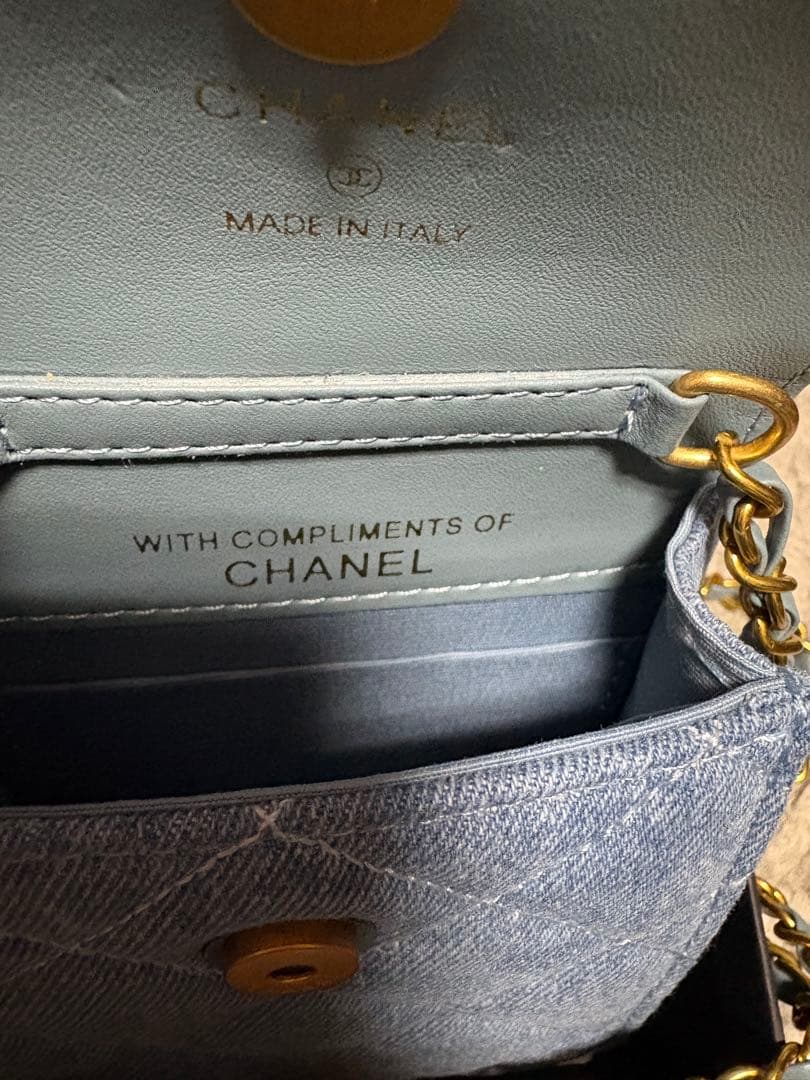 価格変更　CHANEL シャネルノベルティ　デニム　チェーンバッグ