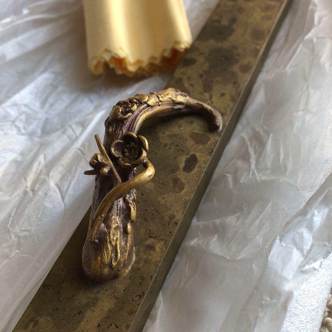 おさへ　伝芳　蠟型銅製　須賀正紀　氏作　共箱入り