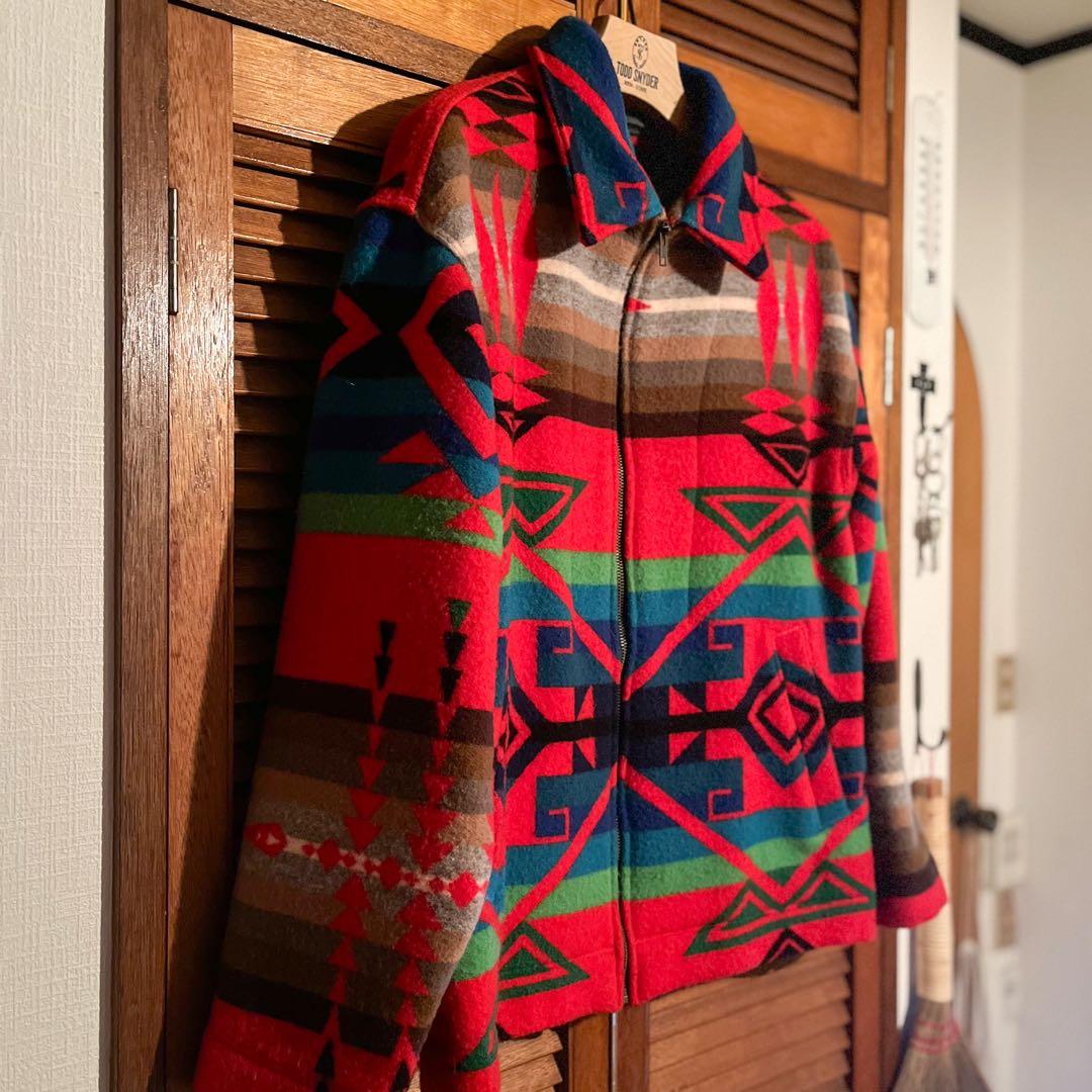 美品 ネイティブ柄 ウールジャケット ビンテージ80s 90s Lサイズ相当