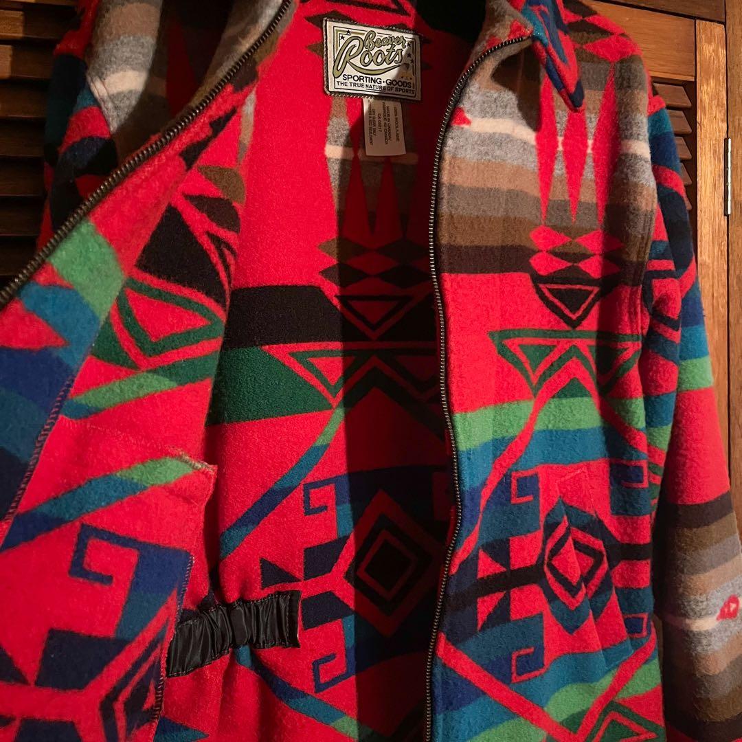 美品 ネイティブ柄 ウールジャケット ビンテージ80s 90s Lサイズ相当