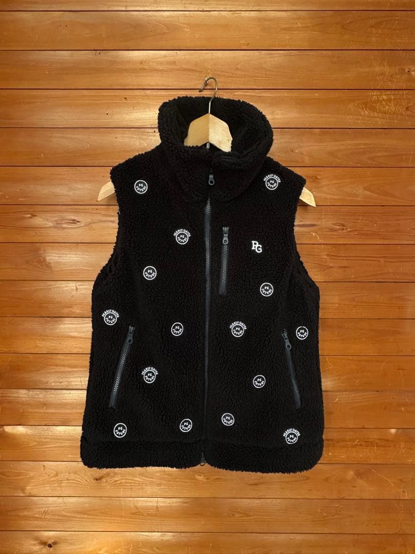 パーリーゲイツ ボアベスト にこちゃん　裏付き