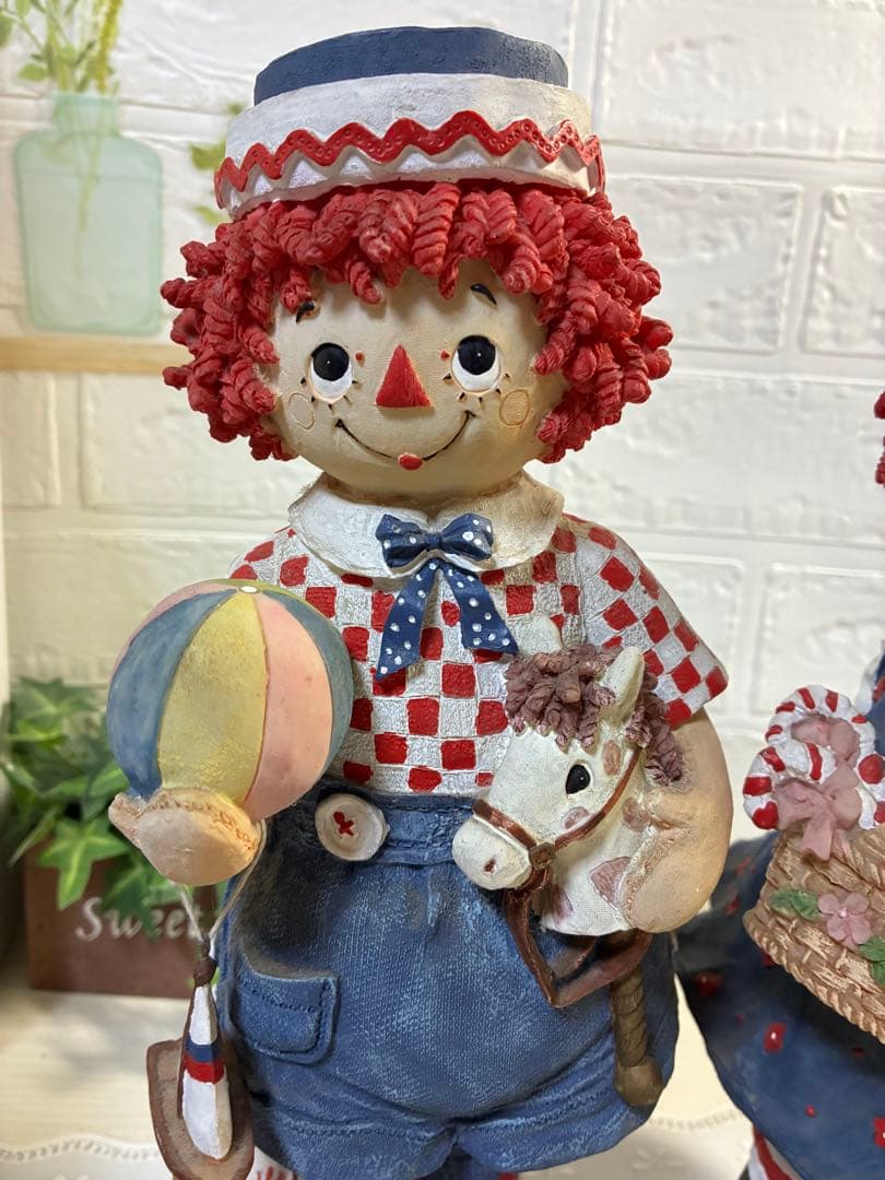 ラガディ　アン&アンディ　陶器オルゴール人形