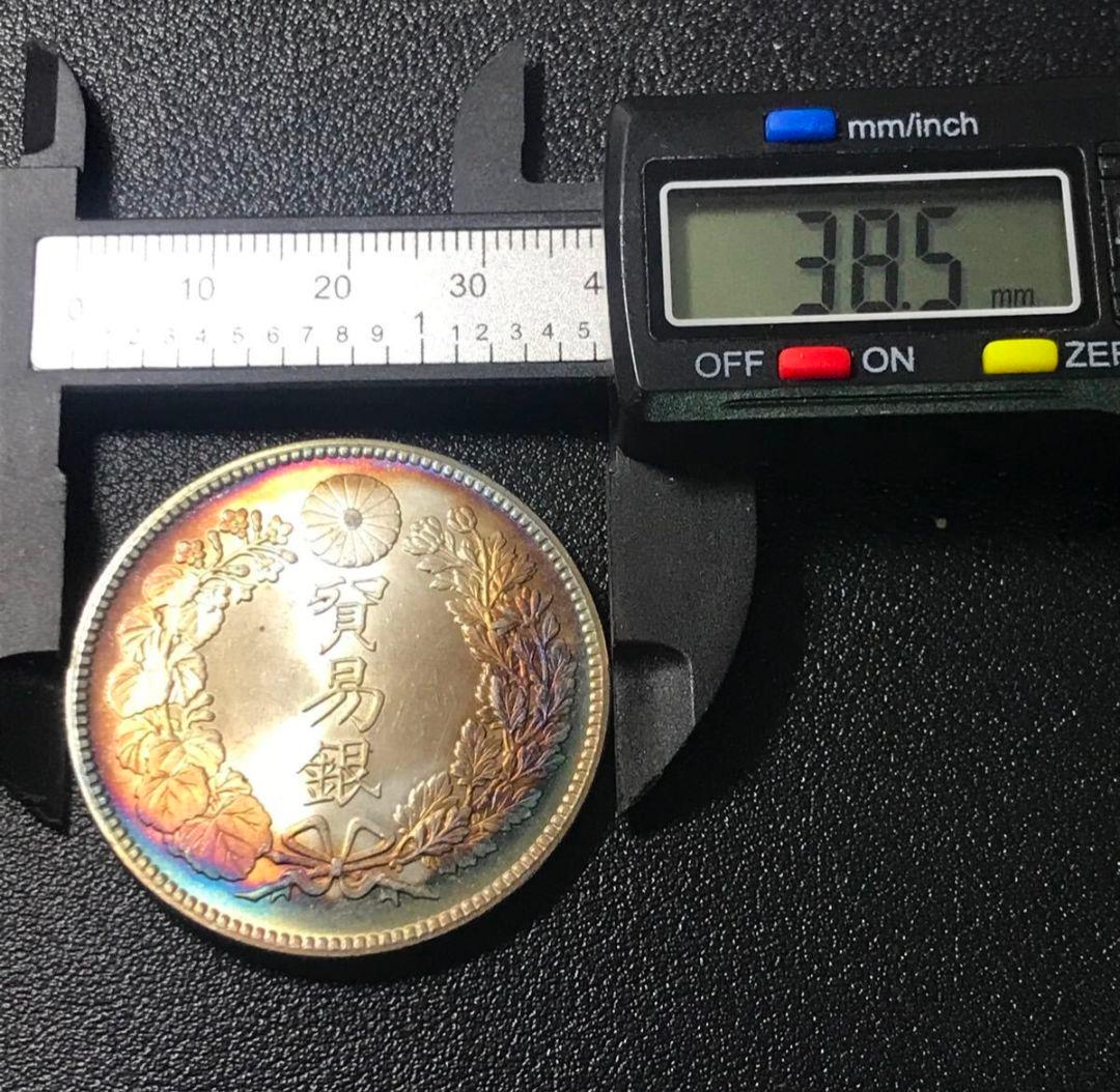 明治8年 26.54g 竜 菊紋 貿易銀 ドラゴンデザイン 38.5mm