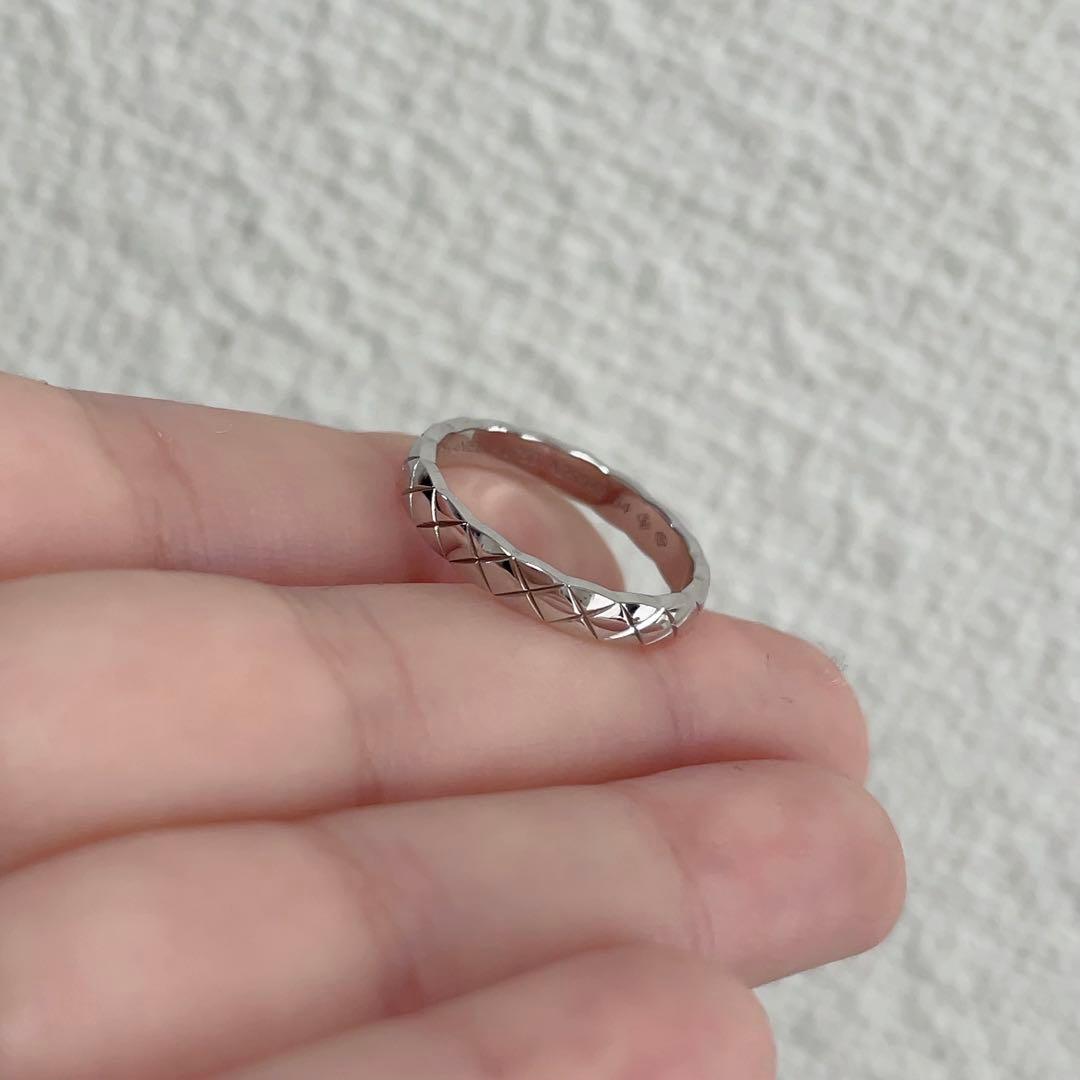 CHANEL シャネル ココクラッシュ ミニ ホワイトゴールド リング 54