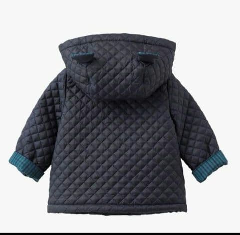 【美品】familiar ファミリア キルティング クマ耳 コート 80