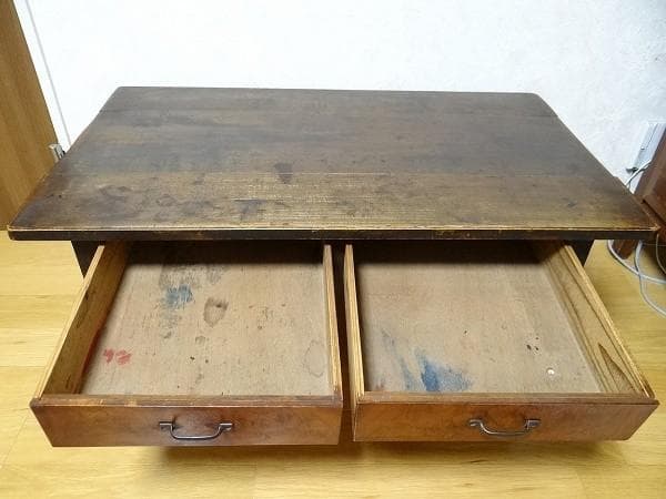 希少 アンティーク 文机 机 テーブル ローデスク 天然木 古道具 骨董 昭和