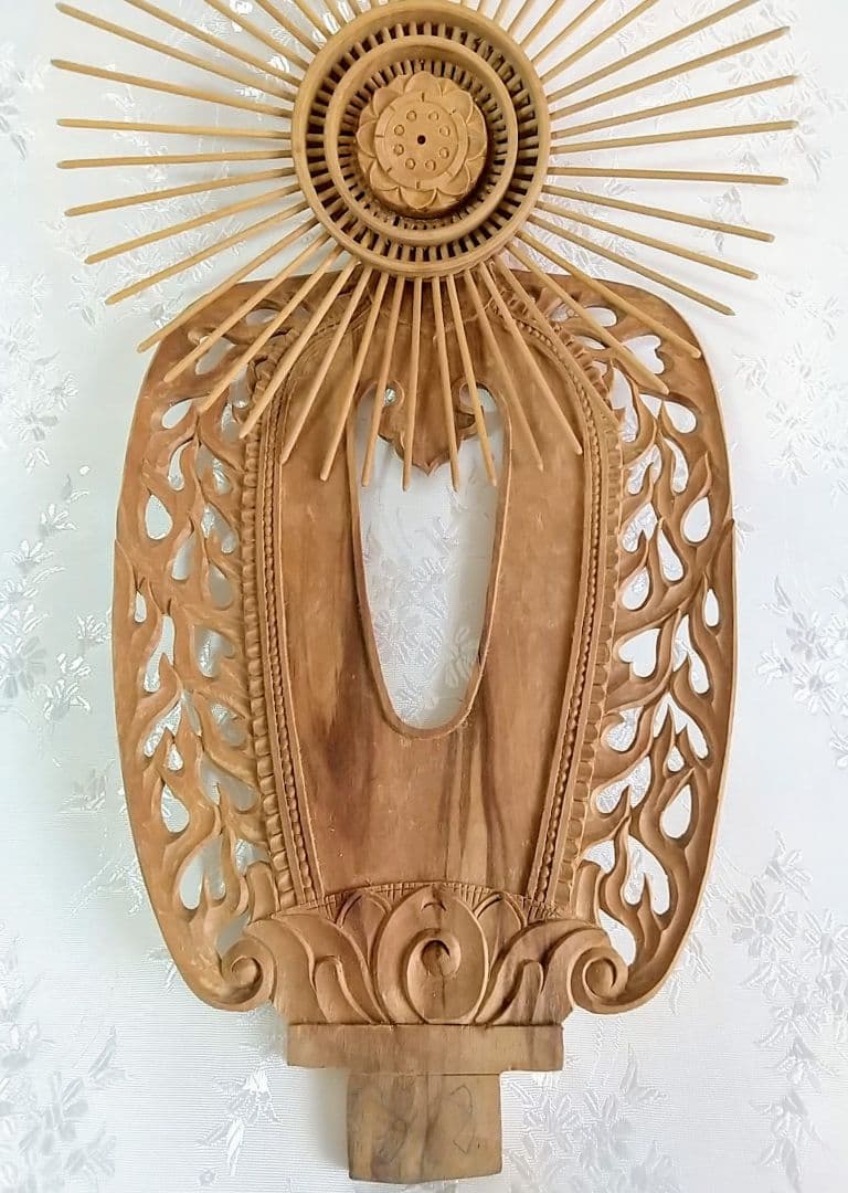 光背のみ#552 立像6.0寸用 放射光 火焔 透し彫◆白檀 木彫 仏像付属品