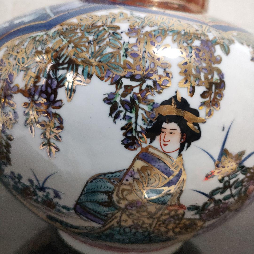 有田焼 金彩 染錦 美人図 沈香壺 飾壺 高さ46cm 古美術 骨董品