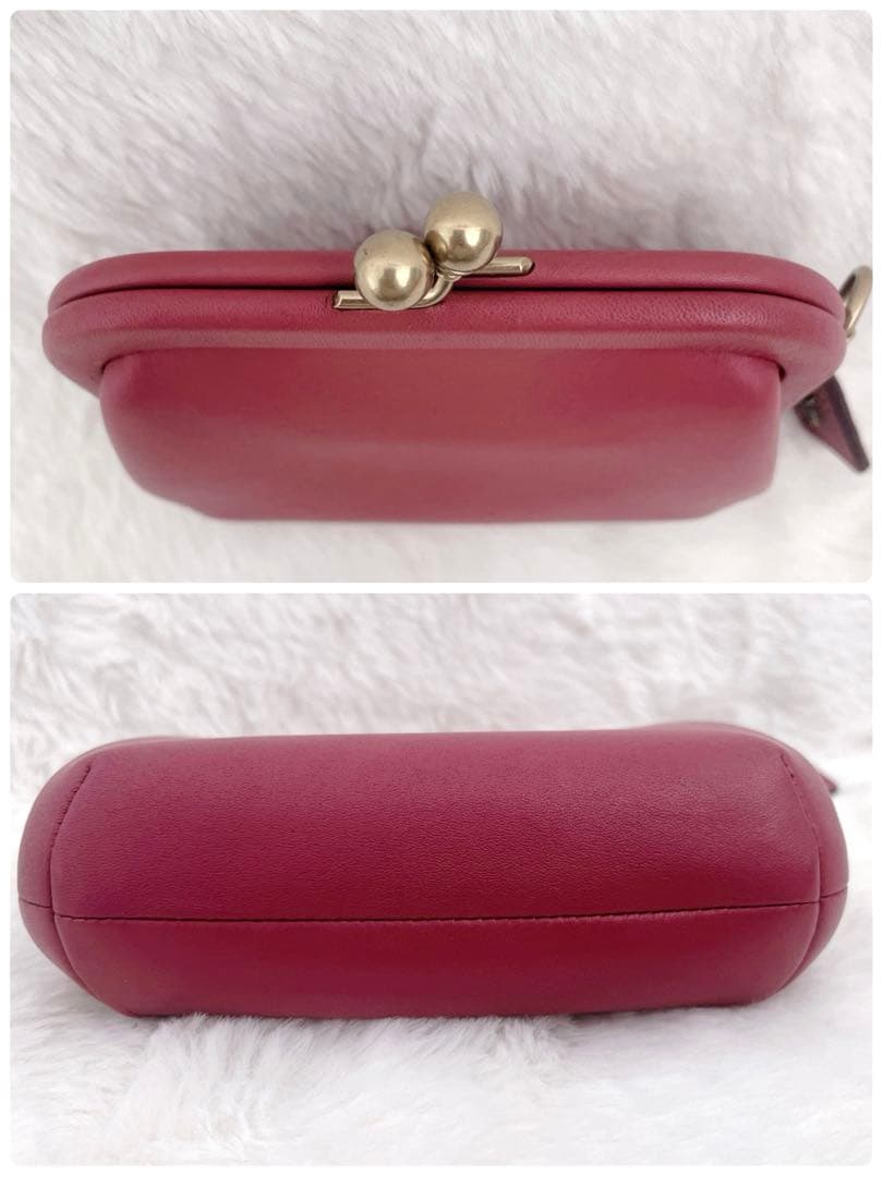 【激カワ】美品 COACH コーチ がま口 ミニ財布 ピンク ケース