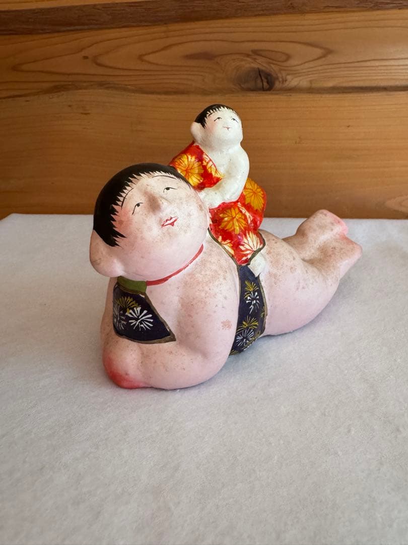 希少 中野土人形 奈良久雄 『子守這子』 這い這い子 郷土玩具 民藝 長野県