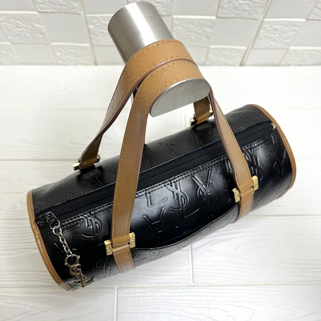 【入手困難】✨美品✨☘️イブサンローラン☘️✨ミニボストンバッグ✨YSL柄✨金具ロゴ