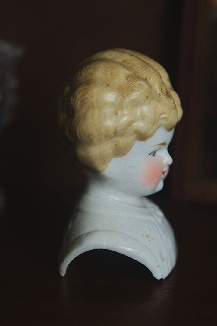 アンティーク チャイナヘッドドール ビスクドール ショルダーヘッド ブロンド