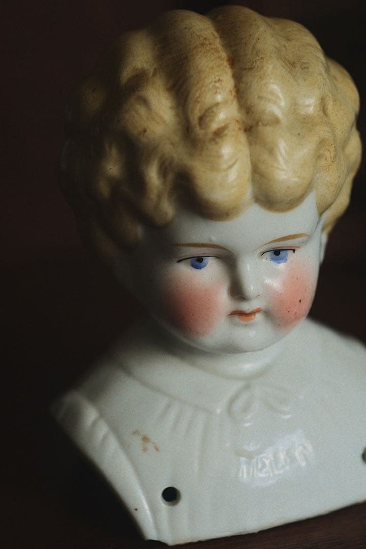 アンティーク チャイナヘッドドール ビスクドール ショルダーヘッド ブロンド