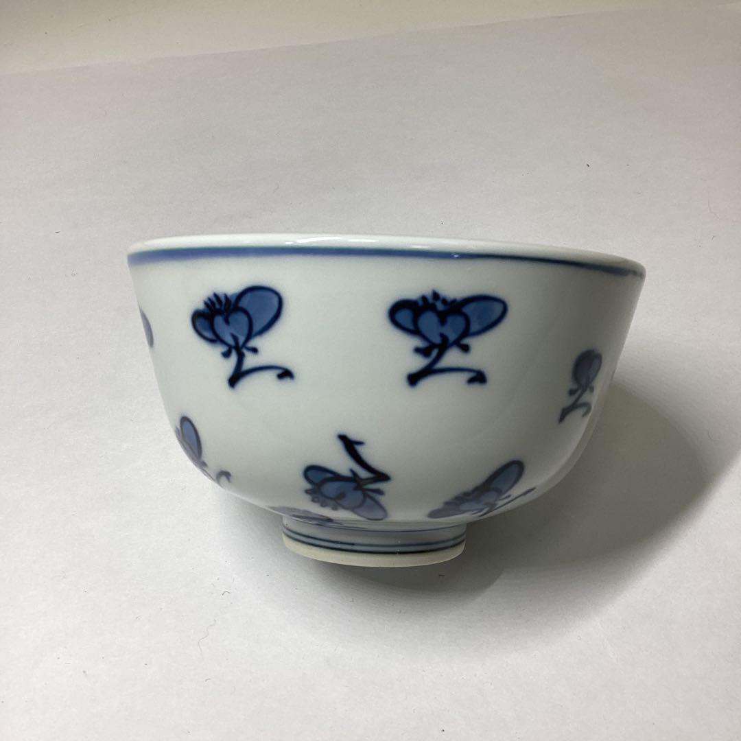 源右衛門窯　染付梅花飯椀五客（共箱）