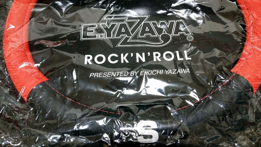 E.YAZAWA ROCK'N'ROLL 赤黒レザーハンドルカバー 矢沢永吉