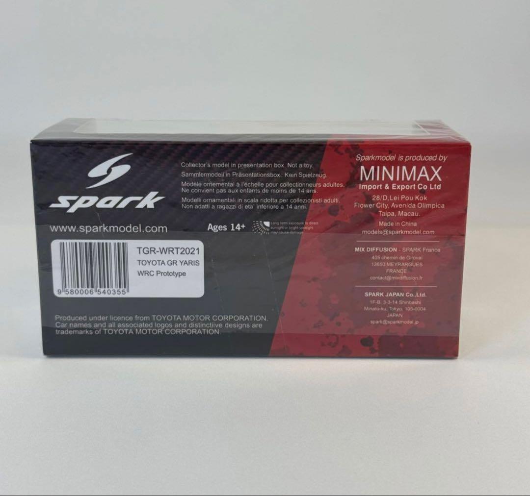 激レア Spark 1/43 トヨタGR Yaris WRC TGR プロト