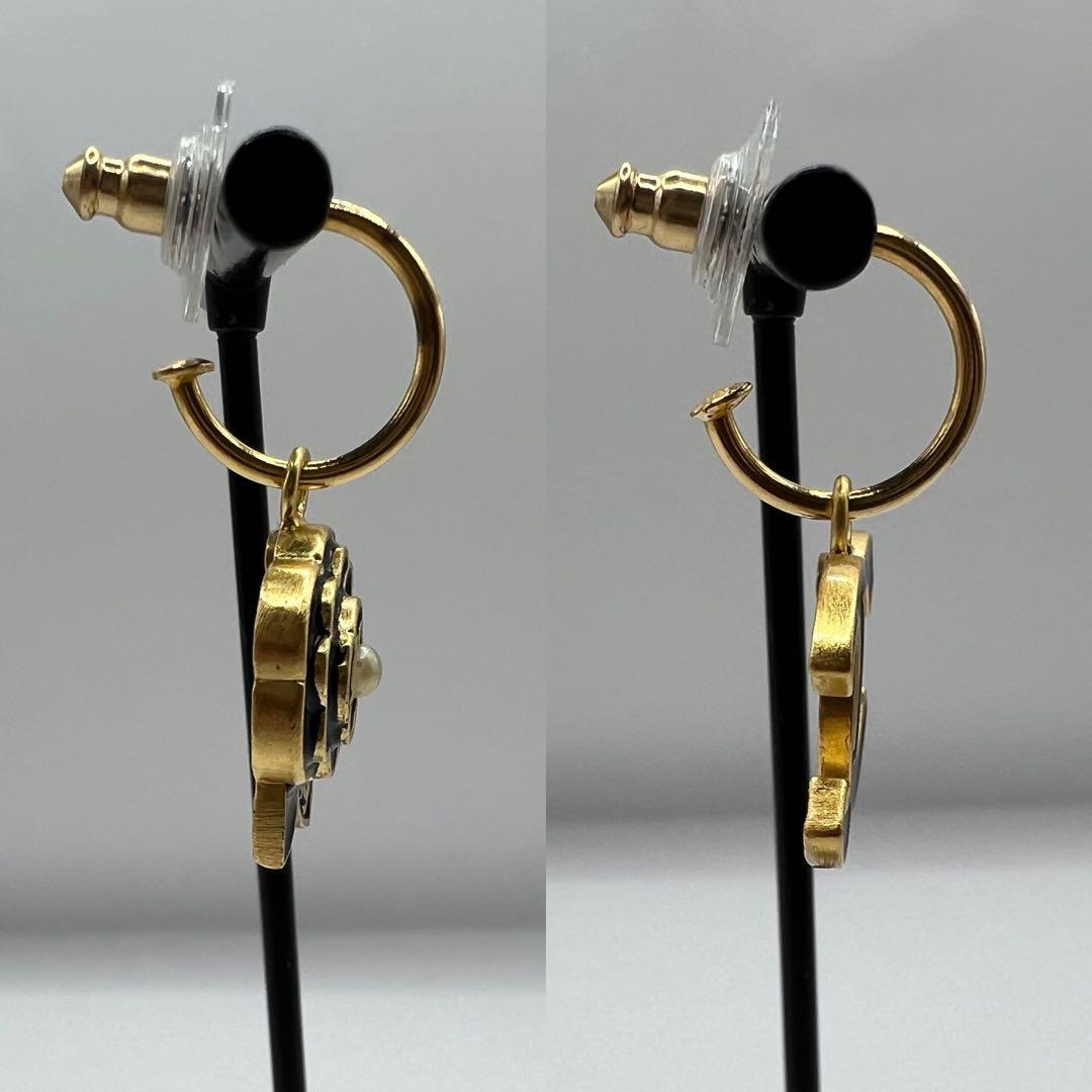 【未使用に近い】シャネル ピアス ココマーク カメリア ブラック 02A