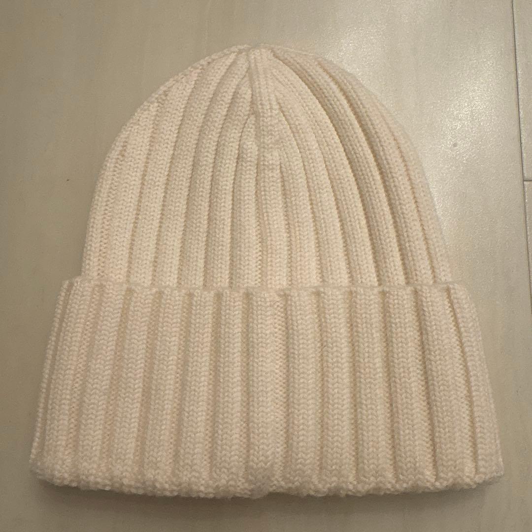 MONCLER ホワイト ニット帽　ビーニー