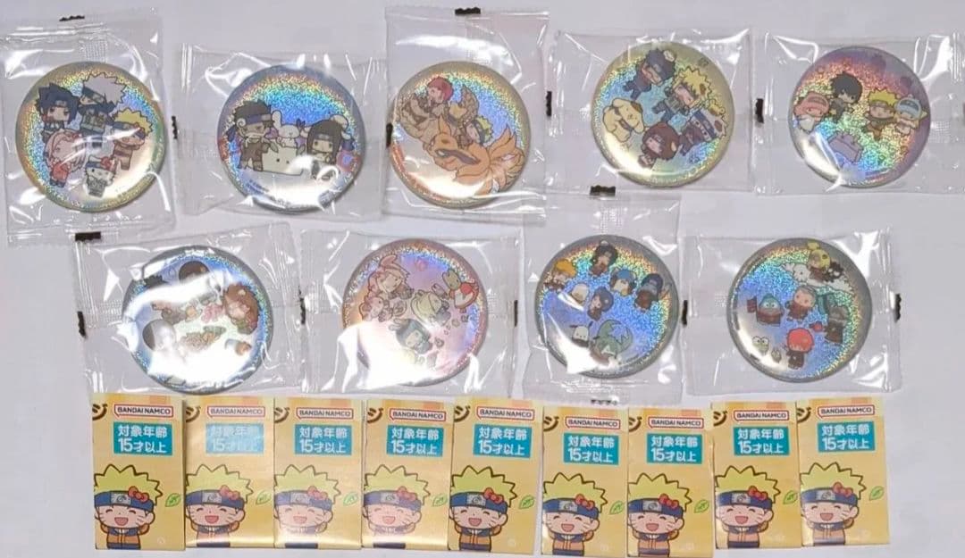 NARUTO サンリオキャラクターズ ホログラム缶バッジコレクション 全9種