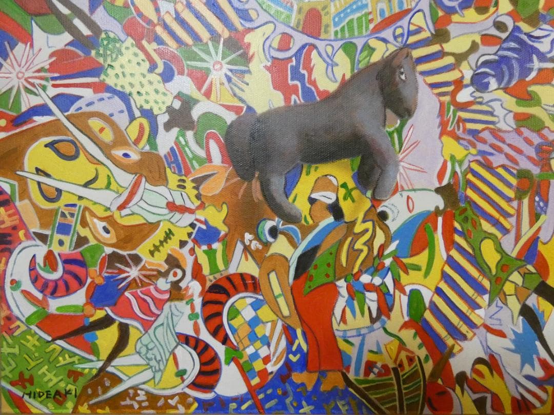 絵画　額付き　 ジミー大西　 F8 【抽象画　】手描き