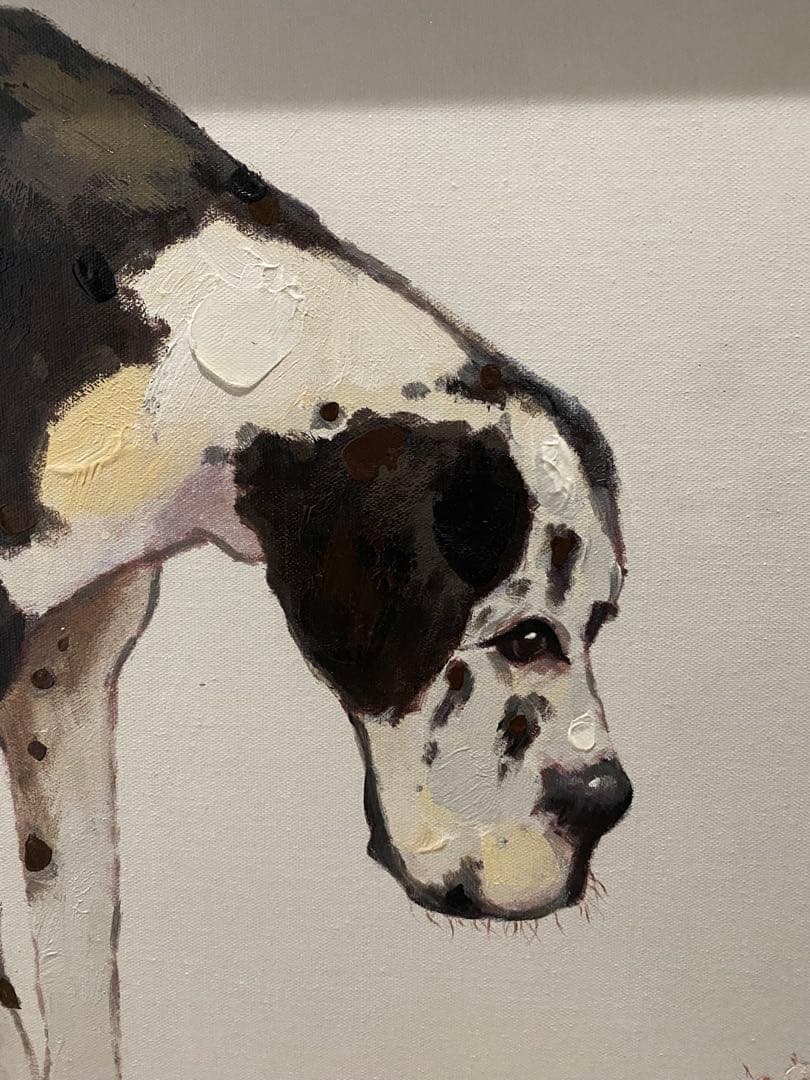 絵画 オイルペイントアート ベストフレンド 油絵　犬　猫　ダルメシアン