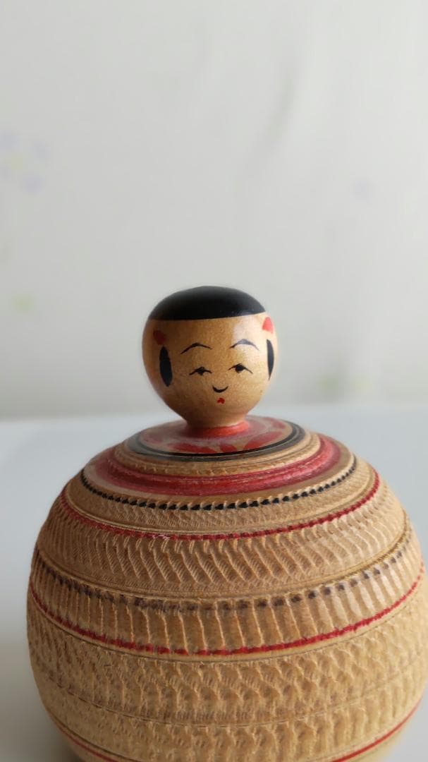 桜井昭二作　伝統的な木製こけし 約40cmとえじこ6ｃｍ