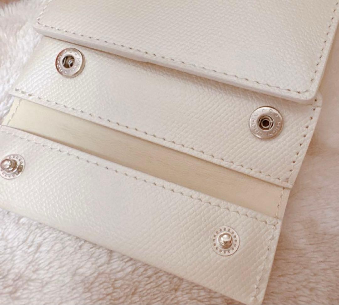 【極美品】パールアイボリー×超ミニマル財布♡Abrasus薄い財布レディース
