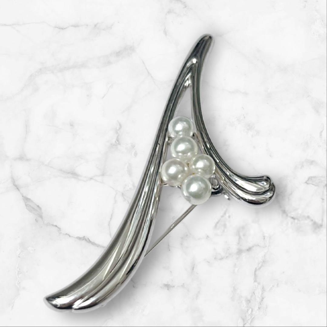 【極美品】MIKIMOTO パールブローチ あこや真珠 刻印あり